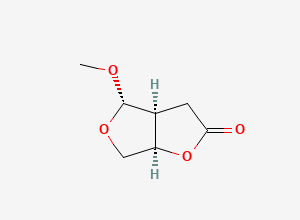 Two-dimensional chemical structure of Furo[3,4-b]furan-2(3H)-one, tetrahydro-4-methoxy-, (3aS,4S,6aR), CAS 866594-60-7
