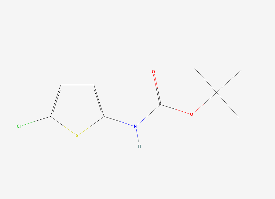 Two-dimensional chemical structure of tert-butyl N-(5-chlorothiophen-2-yl)carbamate
