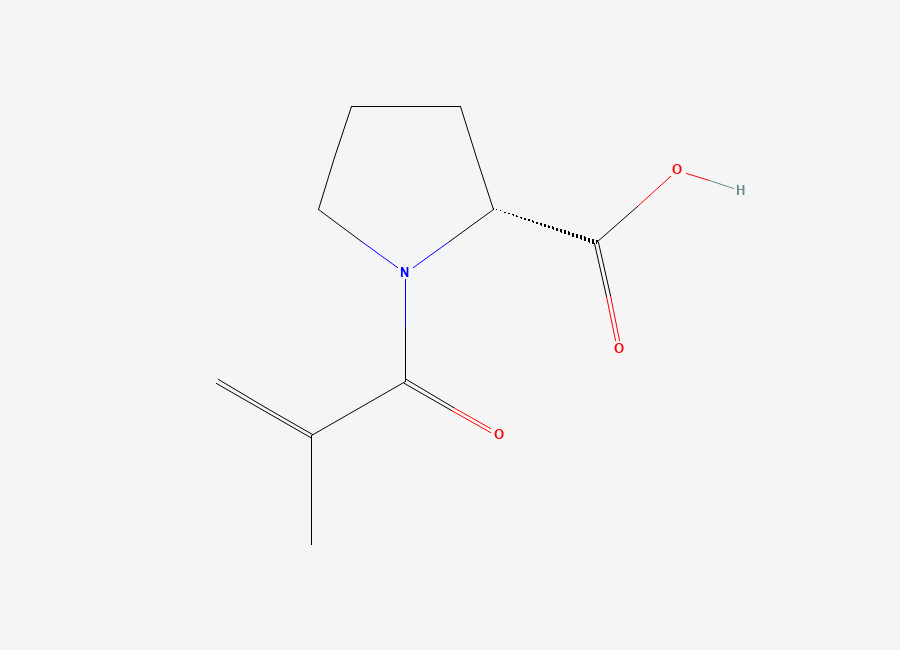 Two-dimensional chemical structure of (2R)-1-Methacryloylpyrrolidin-2-carboxylic Acid