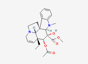 Two-dimensional chemical structure of Vindorosine/ Demethoxyvindoline, CAS 5231-60-7