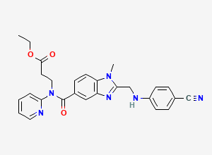 Two-dimensional chemical structure of Dabigatran Etexilate Mesylate Impurity B / Deacetamidine Cyano Dabigatran Ethyl Ester, CAS 211915-84-3