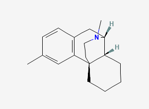 Two-dimensional chemical structure of (1R,9R,10R)-4,17-dimethyl-17-azatetracyclo[7.5.3.01,10.02,7]heptadeca-2(7),3,5-triene