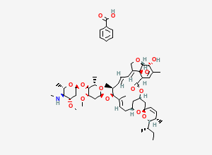 Two-dimensional chemical structure of Emamectin Benzoate/ 4''-Deoxy-4''-epi-N-(methylamino)avermectin B1 Benzoate, CAS 155569-91-8