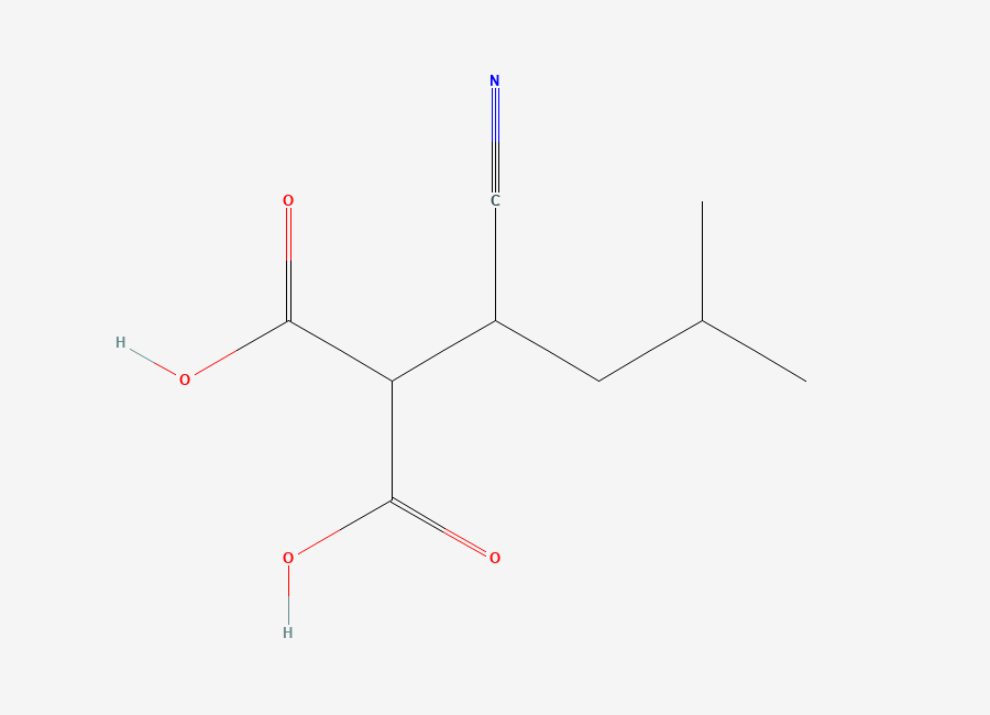 Two-dimensional chemical structure of 2-(1-Cyano-3-methylbutyl)propanedioic acid