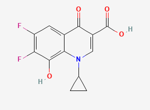 Two-dimensional chemical structure of Moxifloxacin 8-Hydroxy Quinolic Acid/ Difluoro Hydroxy Gatifloxacin/ Moxifloxacin Difluoro Hydroxy Acid Impurity, CAS 154093-72-8