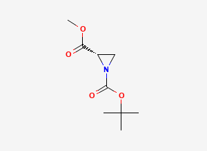 Two-dimensional chemical structure of (S)-1-Tert-butyl 2-methyl aziridine-1,2-dicarboxylate