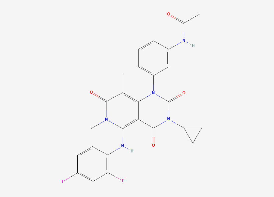 Two-dimensional chemical structure of Trametinib, CAS 871700-17-3