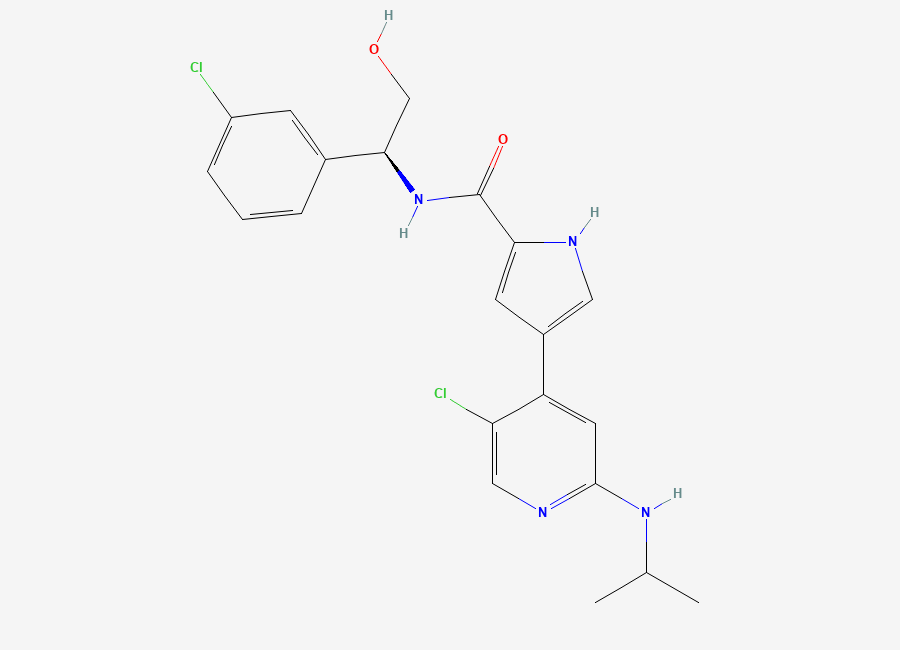 Two-dimensional chemical structure of Ulixertinib