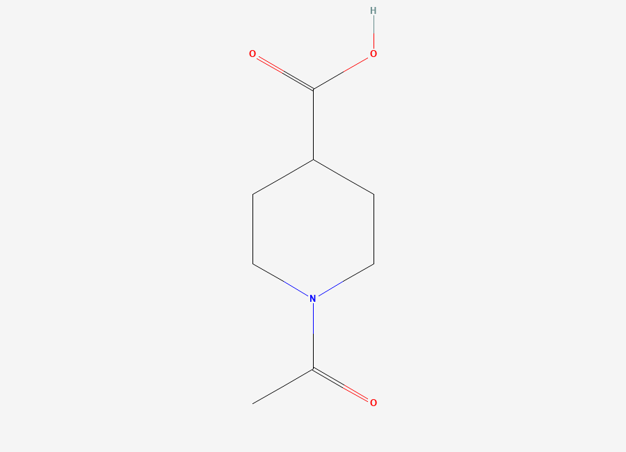 Two-dimensional chemical structure of 1-Acetylpiperidine-4-carboxylic acid
