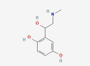 Two-dimensional chemical structure of 2-[1-Hydroxy-2-(methylamino)ethyl]benzene-1,4-diol