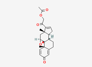 Two-dimensional chemical structure of (9beta,11beta)-21-(Acetyloxy)-9,11-epoxypregna-1,4,16-triene-3,20-dione