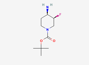 Two-dimensional chemical structure of tert-butyl (3S,4R)-4-amino-3-fluoropiperidine-1-carboxylate