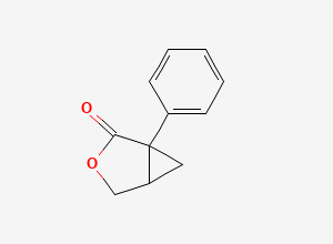 Two-dimensional chemical structure of 1-Phenyl-3-oxabicyclo[3.1.0]hexan-2-one, CAS 63106-93-4
