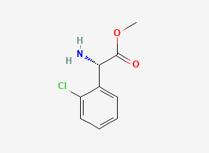Two-dimensional chemical structure of Methyl (alphaS)-alpha-amino-2-chlorobenzeneacetate