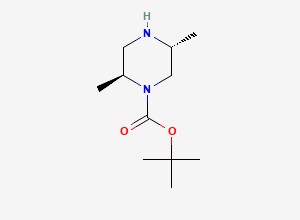 Two-dimensional chemical structure of (2S,5R)-1-Boc-2,5-dimethylpiperazine