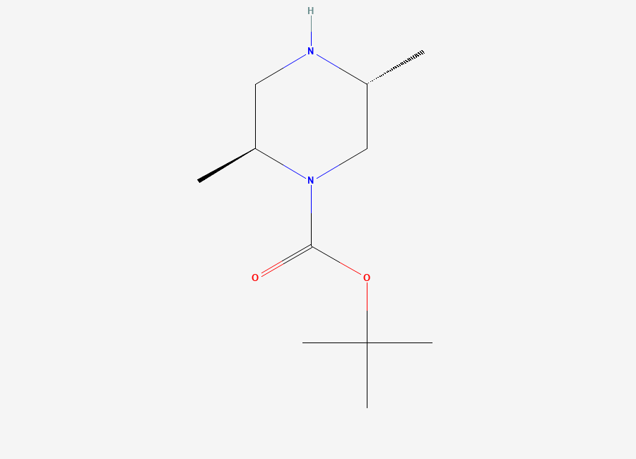Two-dimensional chemical structure of (2S,5R)-1-Boc-2,5-dimethylpiperazine