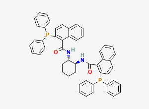 Two-dimensional chemical structure of N,N'-((1S,2S)-Cyclohexane-1,2-diyl)bis(2-(diphenylphosphino)-1-naphthamide)