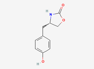 Two-dimensional chemical structure of (S)-(-)-4-(4-hydroxybenzyl)-2-oxazolidinone