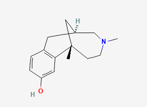 Two-dimensional chemical structure of (1R,9R)-1,11-dimethyl-11-azatricyclo[7.4.1.02,7]tetradeca-2(7),3,5-trien-4-ol