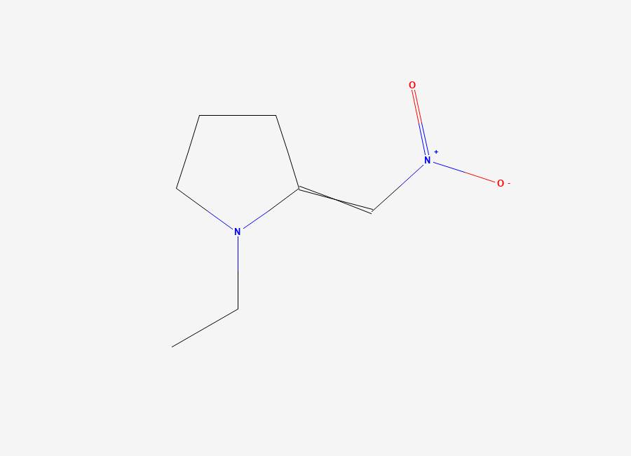 Two-dimensional chemical structure of 1-Ethyl-2-(nitromethylidene)pyrrolidine