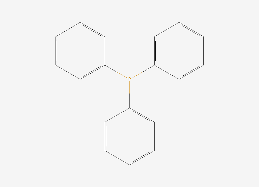 Two-dimensional chemical structure of Triphenylphosphine, CAS 603-35-0