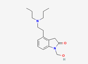 Two-dimensional chemical structure of N-Hydroxymethyl Ropinirole, CAS 1027600-42-5