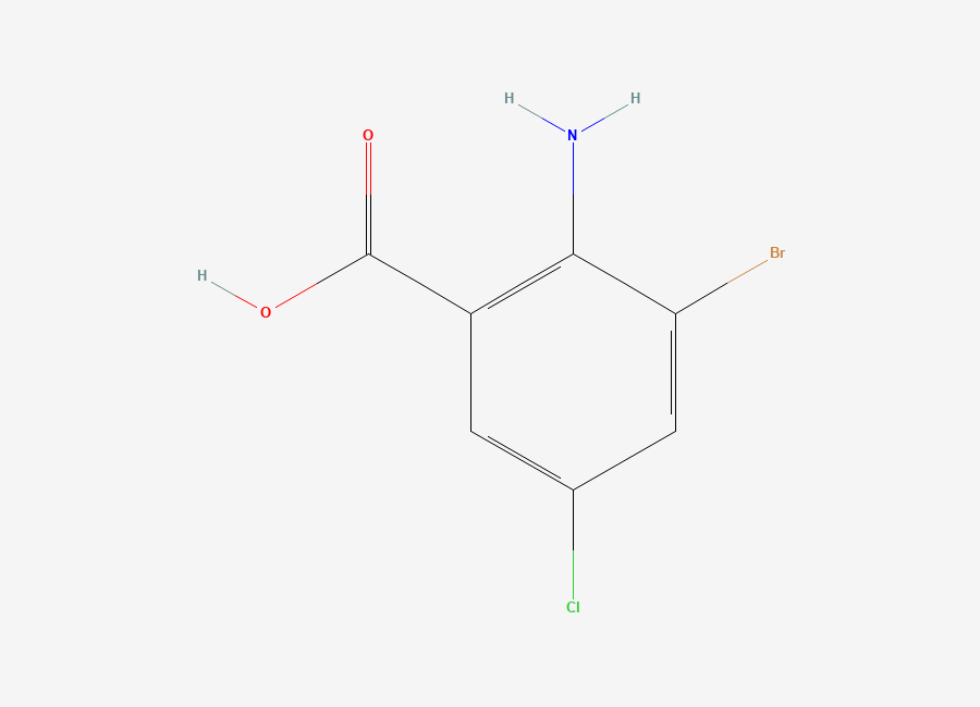 Two-dimensional chemical structure of 2-Amino-3-bromo-5-chlorobenzoic acid