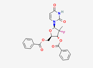 Two-dimensional chemical structure of Uridine, 2'-deoxy-2'-fluoro-2'-methyl-, 3',5'-dibenzoate, (2'R), CAS 863329-65-1