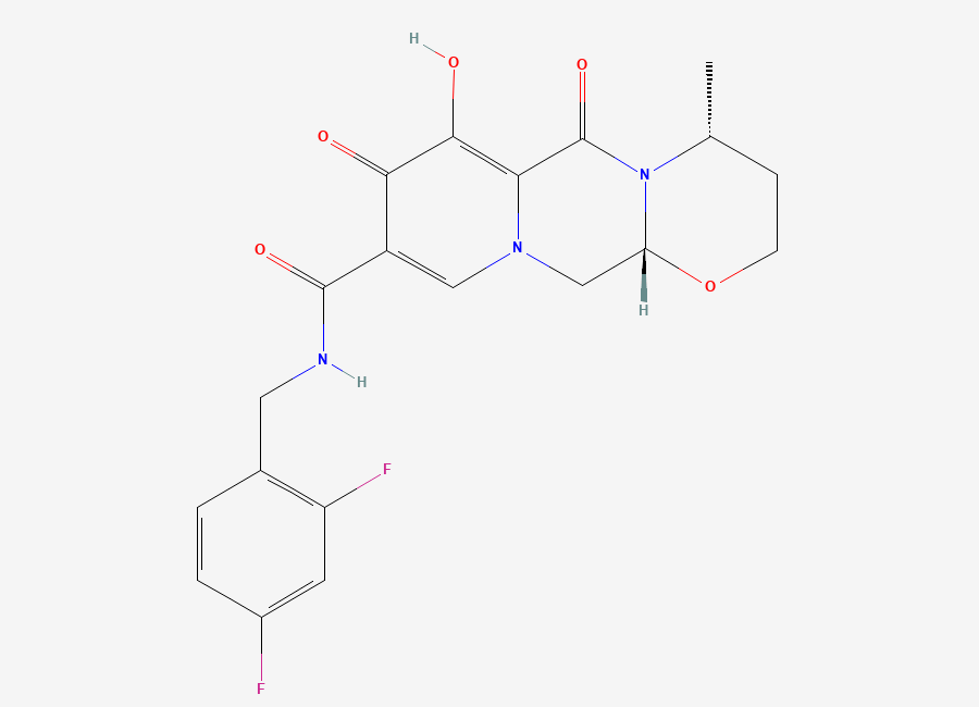 Two-dimensional chemical structure of Dolutegravir (R,R)-Isomer, CAS 1357289-29-2