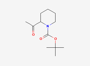 Two-dimensional chemical structure of tert-Butyl 2-acetylpiperidine-1-carboxylate