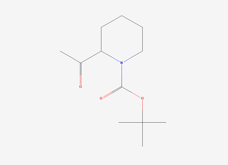 Two-dimensional chemical structure of tert-Butyl 2-acetylpiperidine-1-carboxylate
