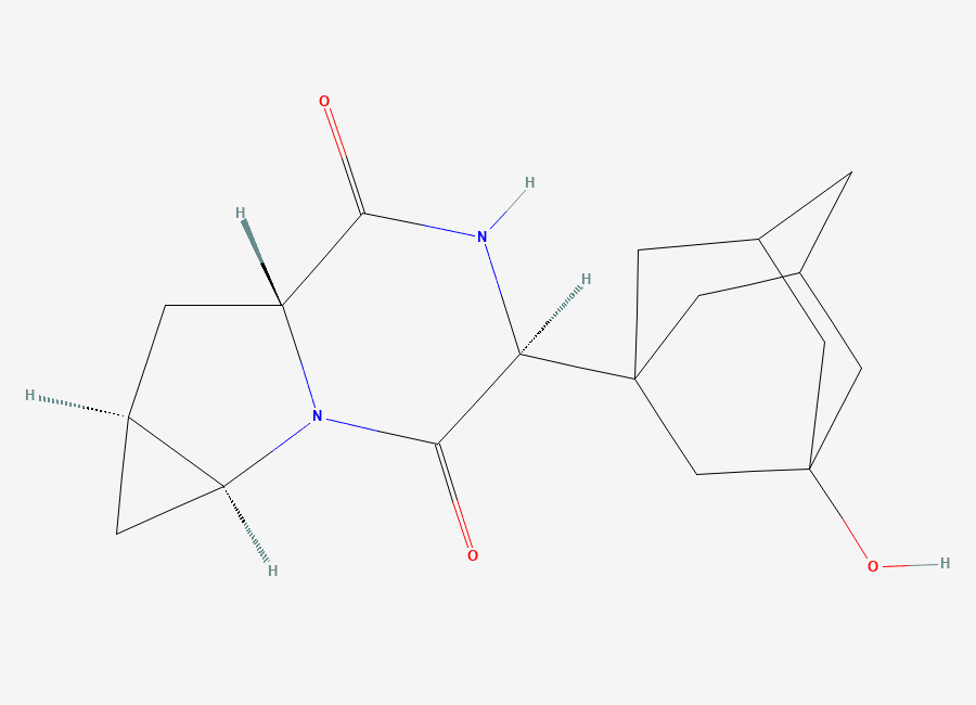Two-dimensional chemical structure of Saxagliptin Dione Impurity /Saxagliptin Cyclo Dione /Saxagliptin Diketopiperazine Impurity, CAS 1350800-77-9