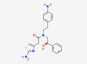 Two-dimensional chemical structure of (R)-N-(4-Aminophenethyl)-2-(2-aminothiazol-4-yl)-N-(2-hydroxy-2-phenylethyl)acetamide, CAS 1684452-82-1