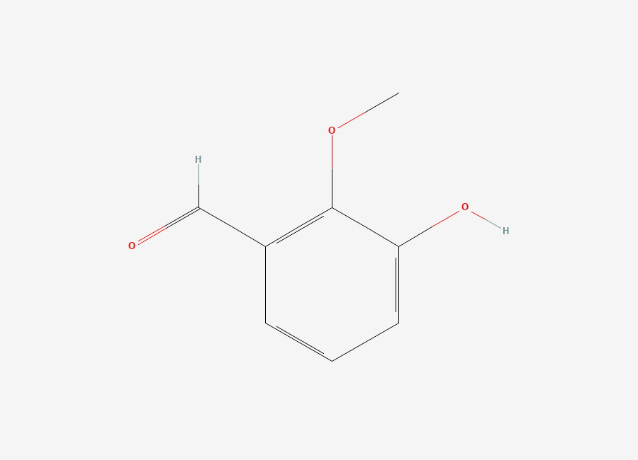 Two-dimensional chemical structure of 3-Hydroxy-2-methoxybenzaldehyde