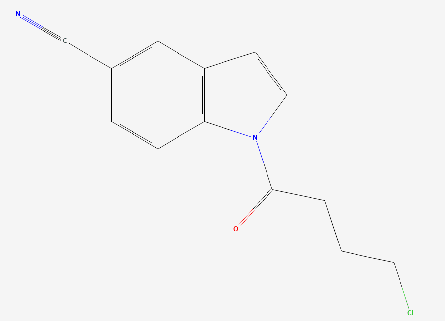 Two-dimensional chemical structure of 1-(4-Chlorobutanoyl)-1H-indole-5-carbonitrile
