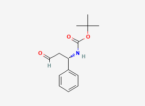 Two-dimensional chemical structure of Boc-(S)-3-Amino-3-phenylpropanal