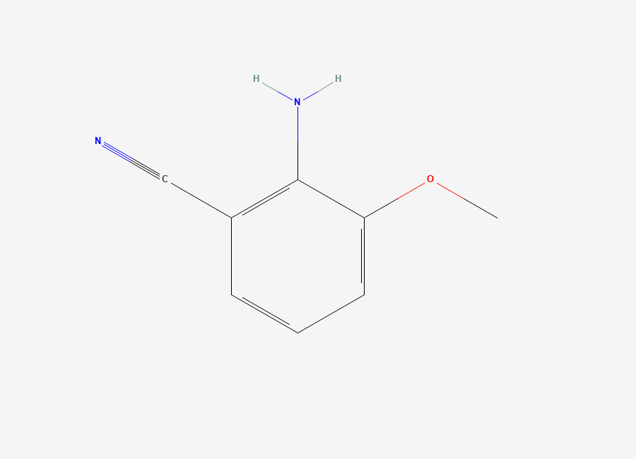 Two-dimensional chemical structure of 2-Amino-3-methoxybenzonitrile