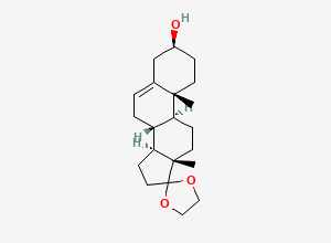 Two-dimensional chemical structure of 5-Androsten-3β-ol-17-one ethyleneketal, CAS 7745-40-6