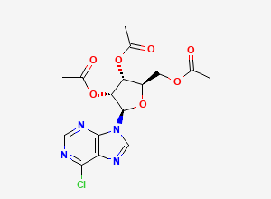 Two-dimensional chemical structure of (2R,3R,4R,5R)-2-(Acetoxymethyl)-5-(6-chloro-9H-purin-9-yl)tetrahydrofuran-3,4-diyl diacetate