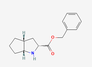 Two-dimensional chemical structure of (R,R,R)-2-Azabicyclo[3.3.0]octane-3-carboxylic Acid Benzyl Ester