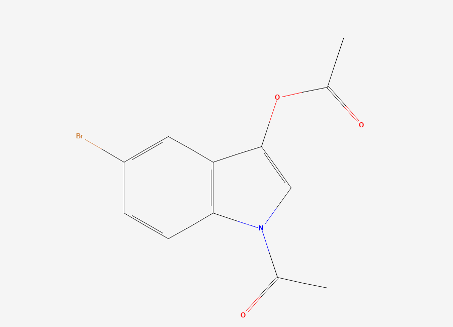 Two-dimensional chemical structure of N-acetyl-5-bromoindolyl acetate