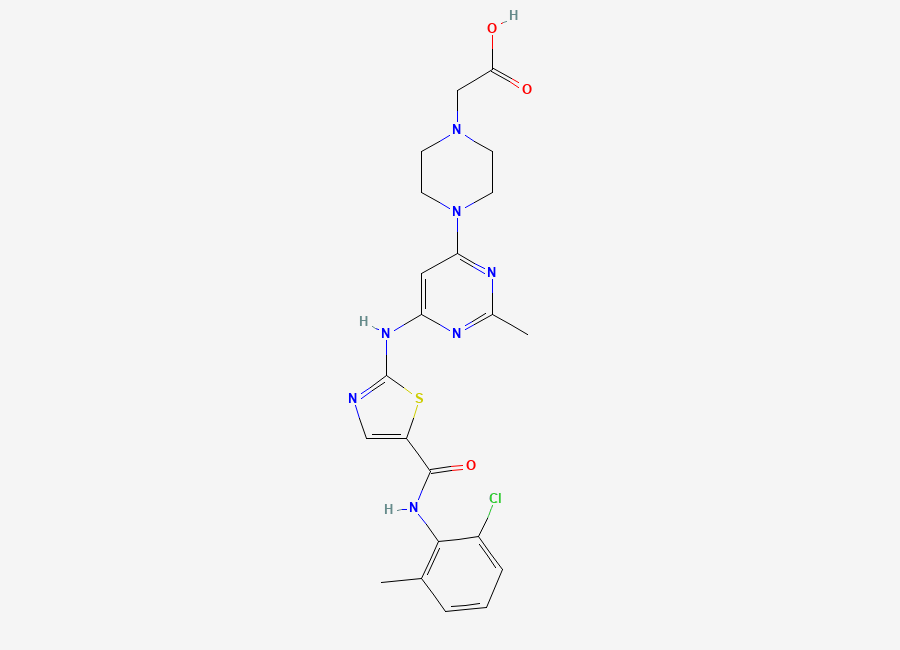 Two-dimensional chemical structure of Dasatinib Carboxylic Acid, CAS 910297-53-9