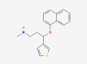 Two-dimensional chemical structure of Duloxetine EP Impurity F Racemate / Duloxetine Related Compound D (Inhouse) / Duloxetine 3-Thiophene Isomer Racemate, CAS 116817-27-7