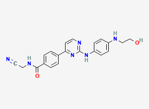 Two-dimensional chemical structure of Momelotinib Metabolite M16, CAS 1841094-20-9