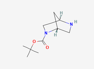 Two-dimensional chemical structure of N-Boc-2,5-diazabicyclo[2.2.1]heptane