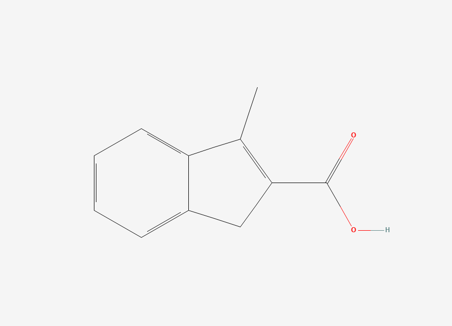 Two-dimensional chemical structure of 3-Methylindene-2-carboxylic acid