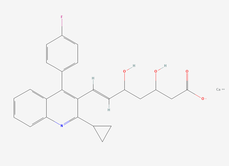 Two-dimensional chemical structure of Pitavastatin Z-isomer Impurity (Ca Salt)