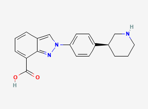 Two-dimensional chemical structure of Niraparib Carboxylic Acid, CAS 1476777-06-6