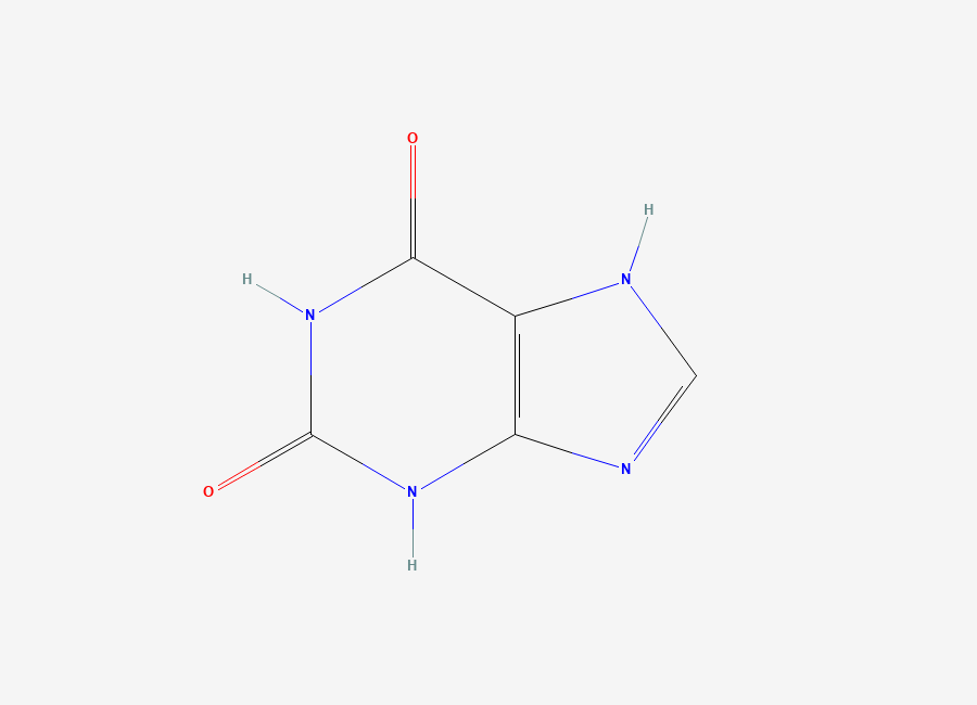 Two-dimensional chemical structure of Xanthine, CAS 69-89-6