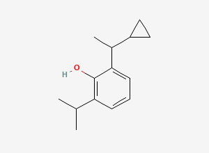 Two-dimensional chemical structure of 2-(1-Cyclopropylethyl)-6-isopropylphenol